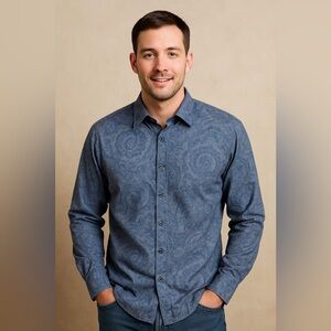 Tallia Men’s paisley button down dress shirt Large